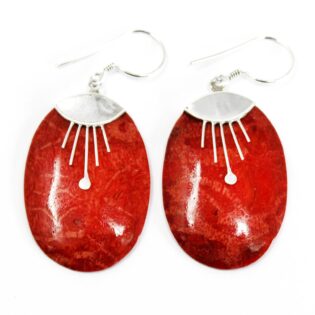 925 Silver Earrings - Oval Decor