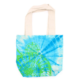 Tye-Dye Cotton Bag (6oz) - Sea Shell - Blue/Green - Green Handle